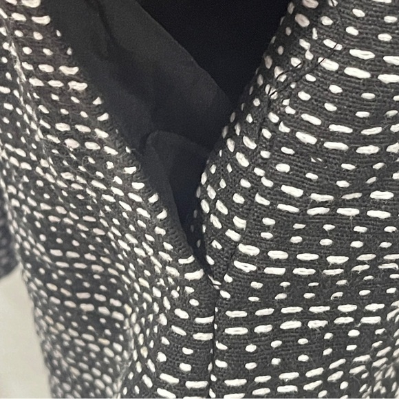 Misook 100% Cotton Black White Print Open Front 3/4 Sleeve Cardigan Size Medium - Picture 5 of 6